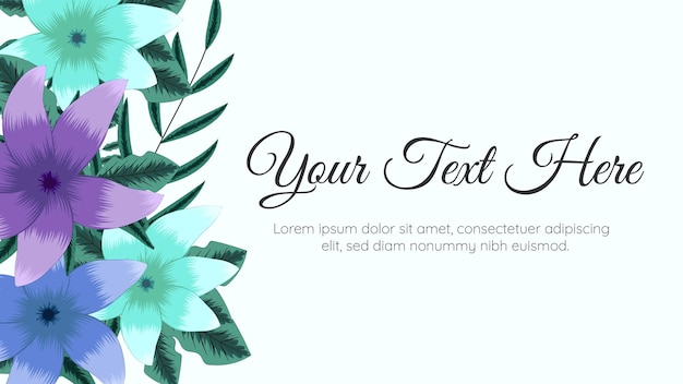 Beautiful floral frame background template with soft nature flowers,