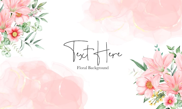Beautiful floral frame background with soft flower watercolor