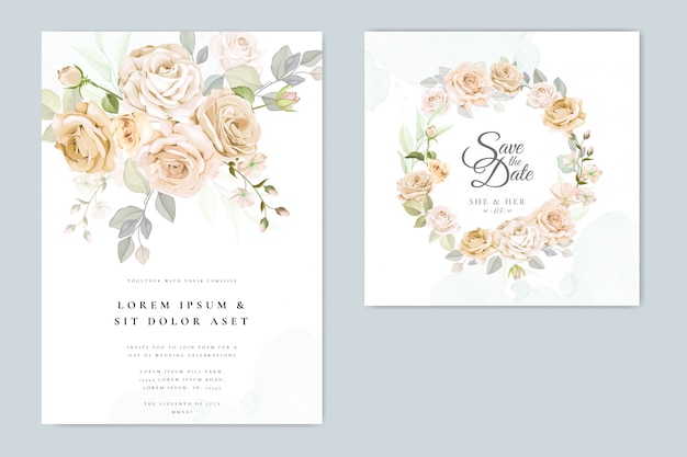 Vector beautiful floral frame wedding invitation