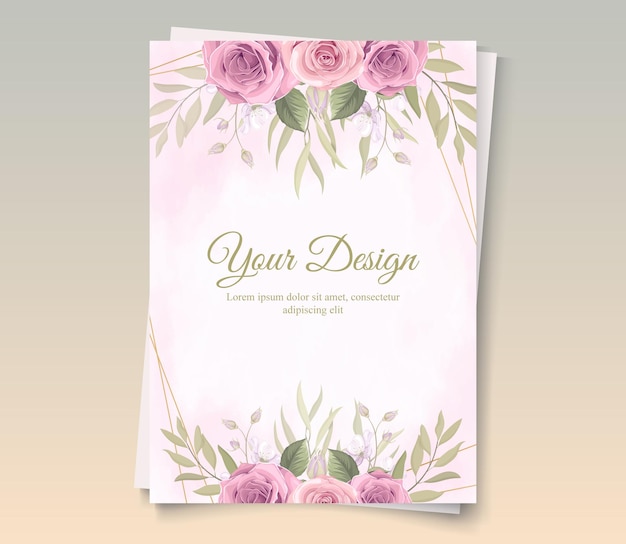 Vector beautiful floral frame with colorful roses design