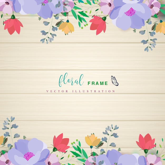 Vector beautiful floral frame