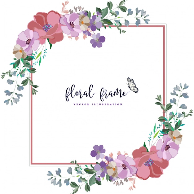 Vector beautiful floral frame