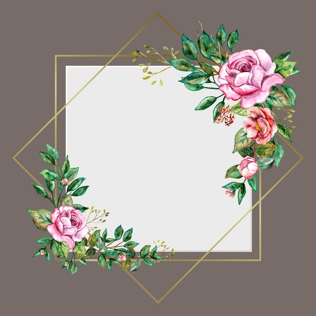 Vector beautiful floral gold  frame background template