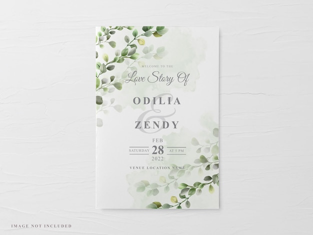 beautiful floral hand drawn wedding invitation card template