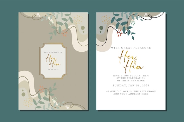 beautiful floral invitation card template