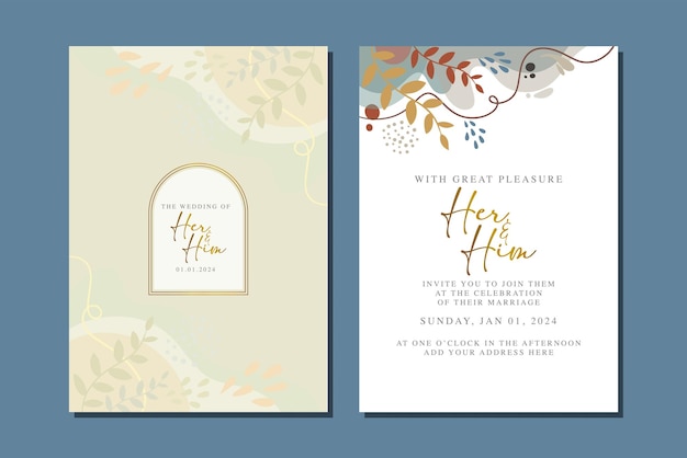 beautiful floral invitation card template