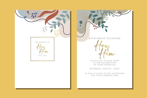 Vector beautiful floral invitation card template