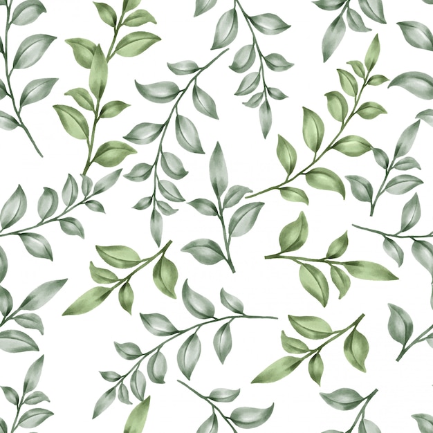 Vector beautiful floral leaf patterns watercolor green leaves