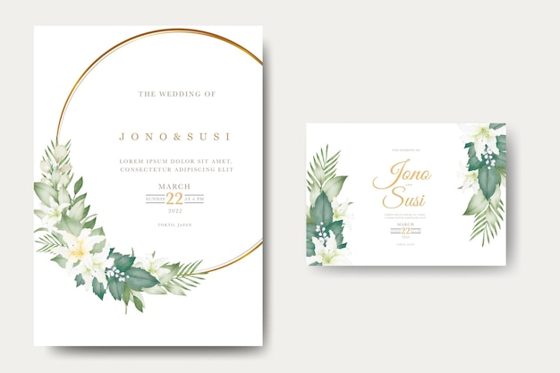 Beautiful Floral Lily wedding Invitation card