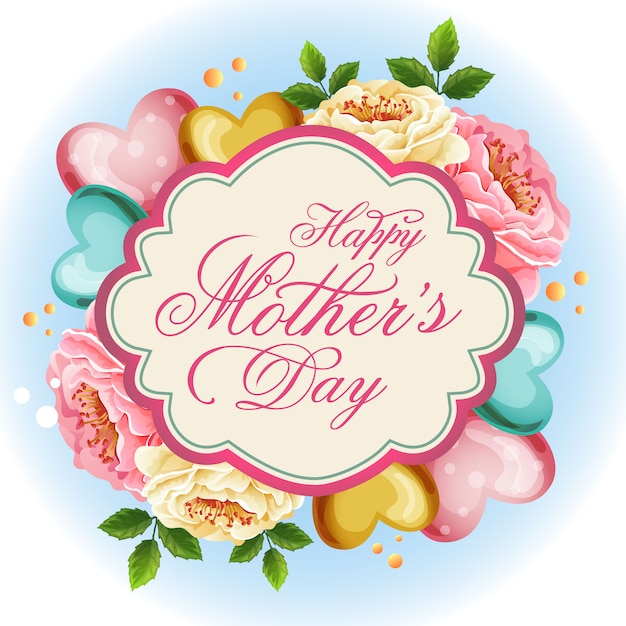 Beautiful floral love mother day illustration