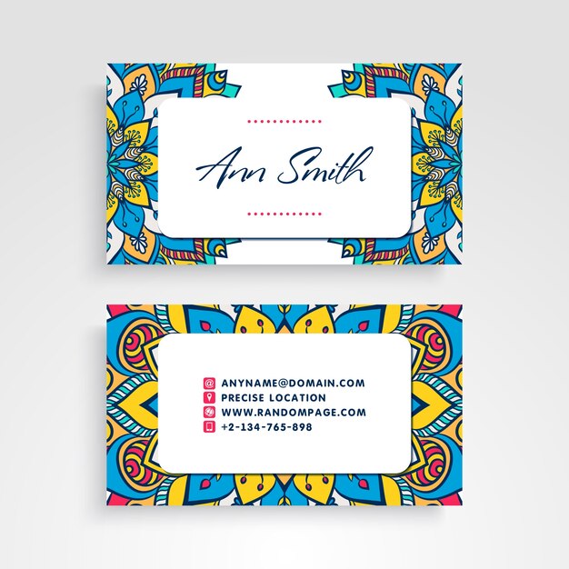Визитная карточка винтажные декоративные элементы декоративные цветочные визитные карточки восточный узор векторной иллюстрации