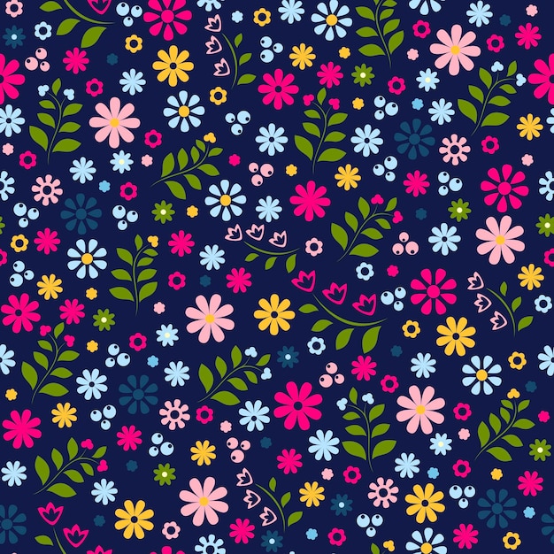 Beautiful floral pattern in small abstract flowers Small colorful flowers