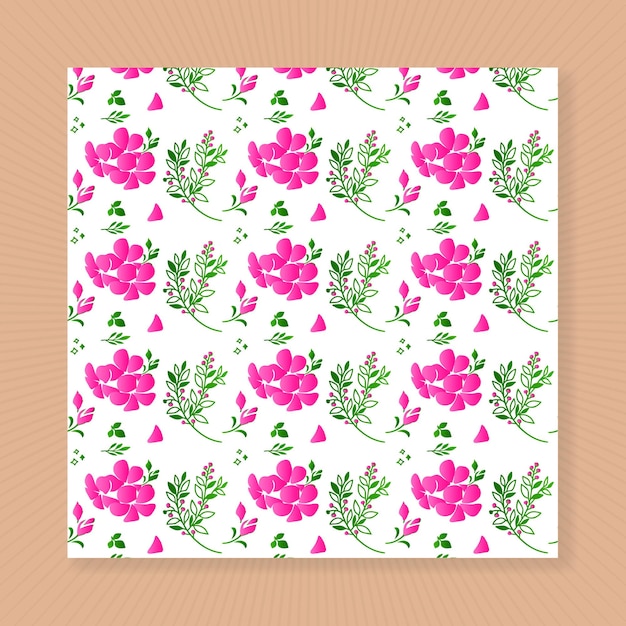 Beautiful Floral Pattern with Flowers and Leaves