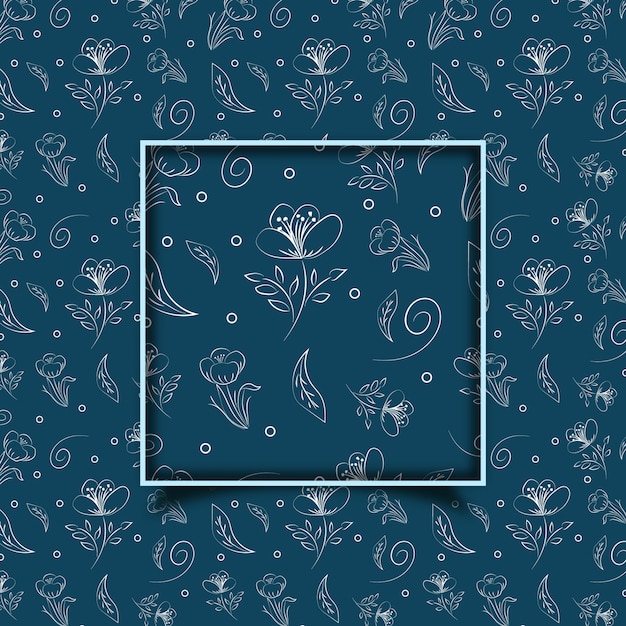 Vector beautiful floral seamless hand drawn pattern design