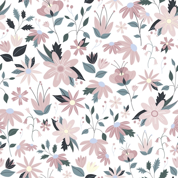 Beautiful Floral seamless pattern delicate flower vector