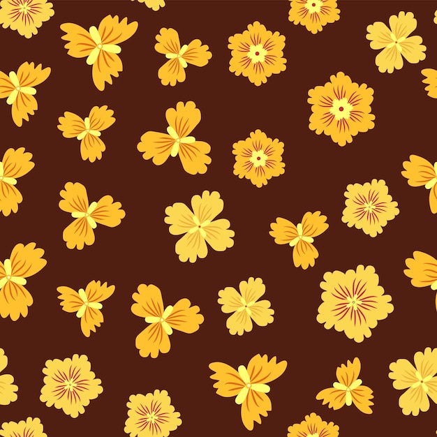 Beautiful floral seamless pattern with yellow flowers Wildflowers perfect pattern