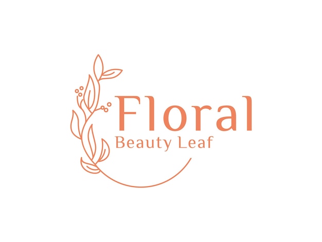 Beautiful floral tree nature line logo design