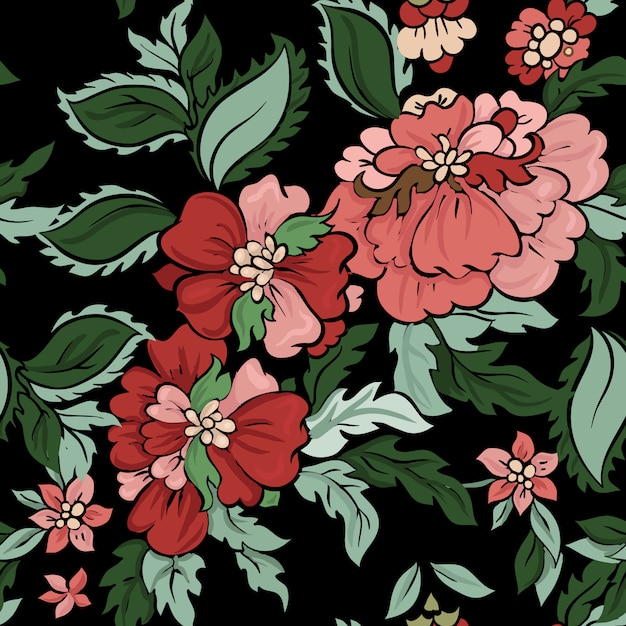 Beautiful floral vector seamless pattern .