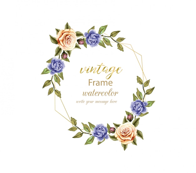 Vector beautiful floral vintage frame