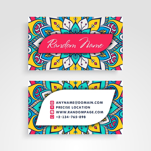 Vector beautiful floral visiting card