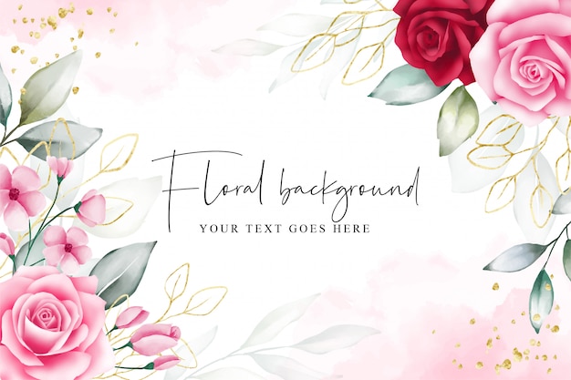 Beautiful floral watercolor background