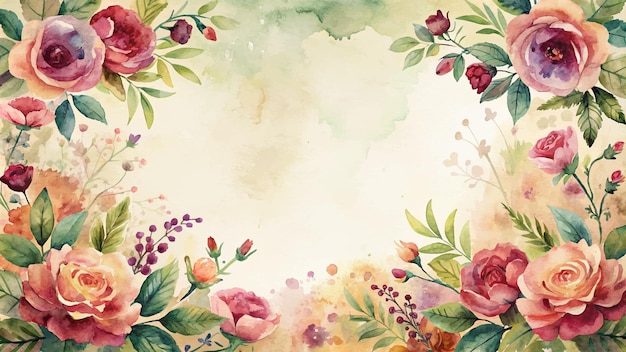 Beautiful floral watercolor background