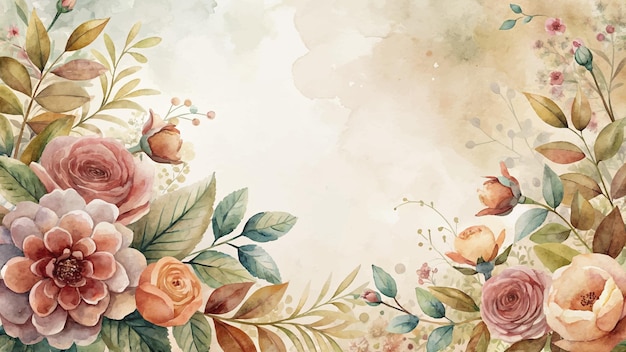 Vector beautiful floral watercolor background