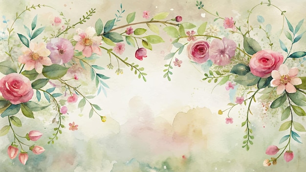 Beautiful floral watercolor background