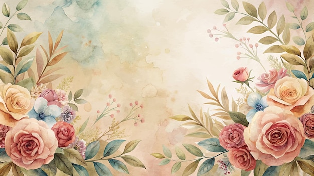 Vector beautiful floral watercolor background