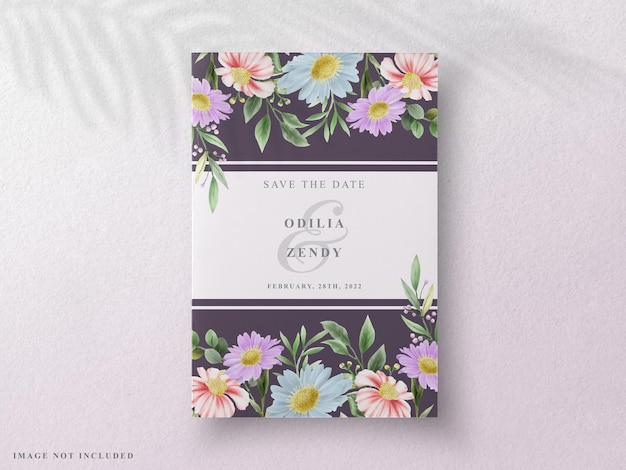 Vector beautiful floral watercolor wedding card