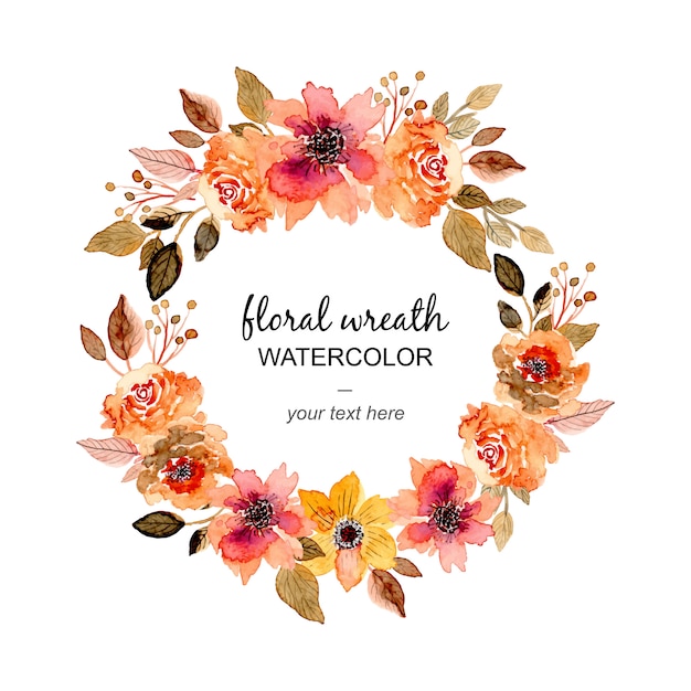 Vector beautiful floral watercolor wreath