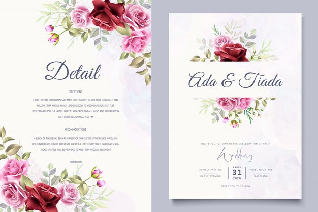 beautiful floral wedding card template