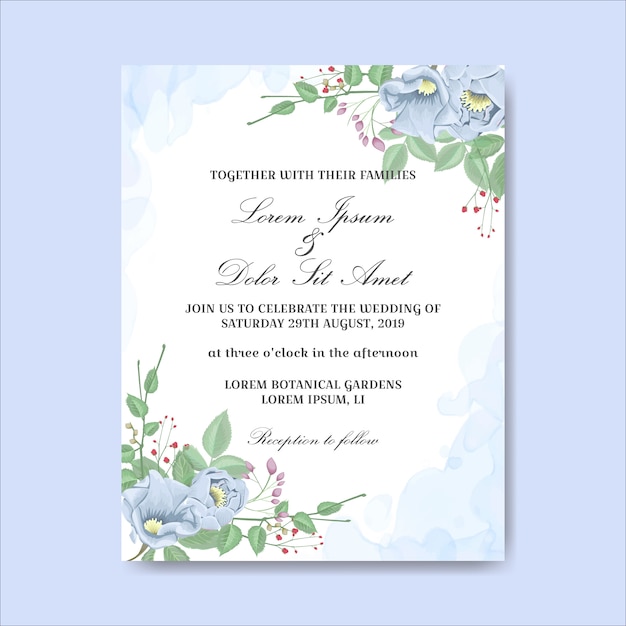 beautiful floral wedding card 