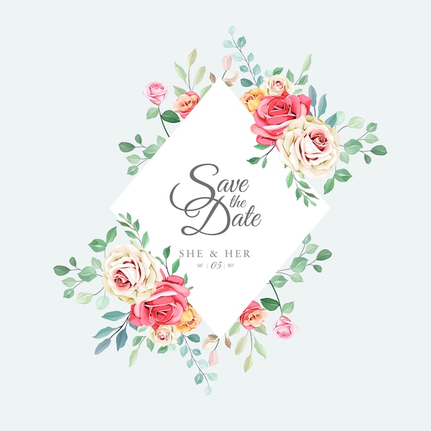 Beautiful floral  Wedding Card 