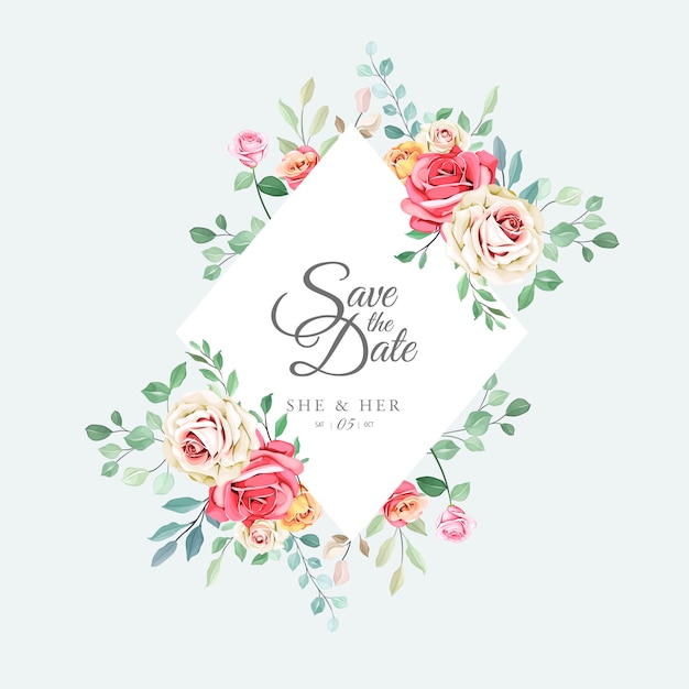 Beautiful floral  wedding card