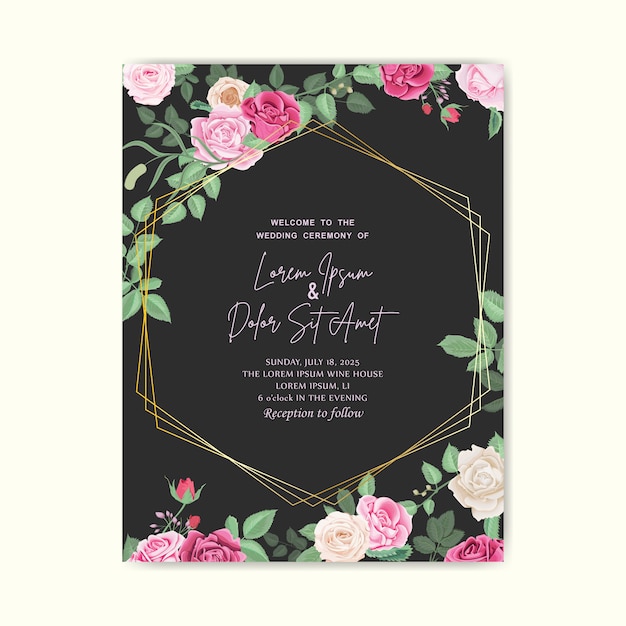 beautiful floral wedding invitation card