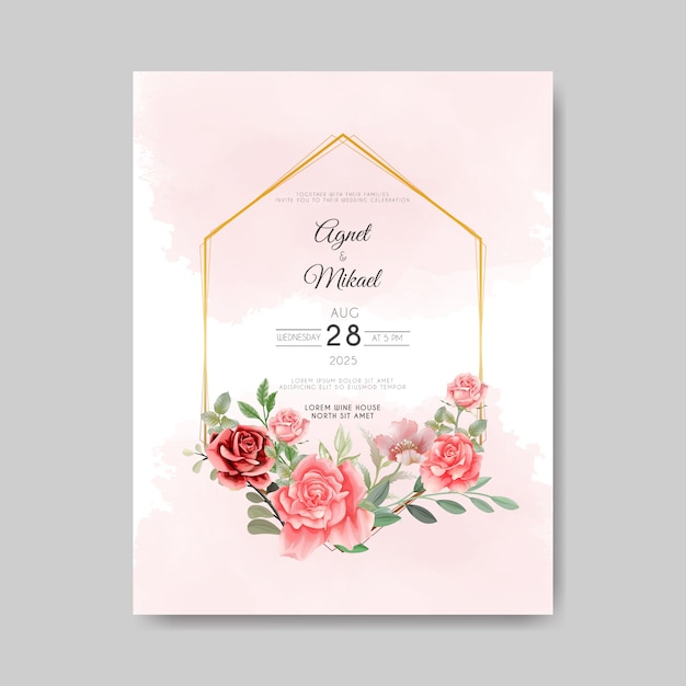 Bella carta di invito matrimonio floreale