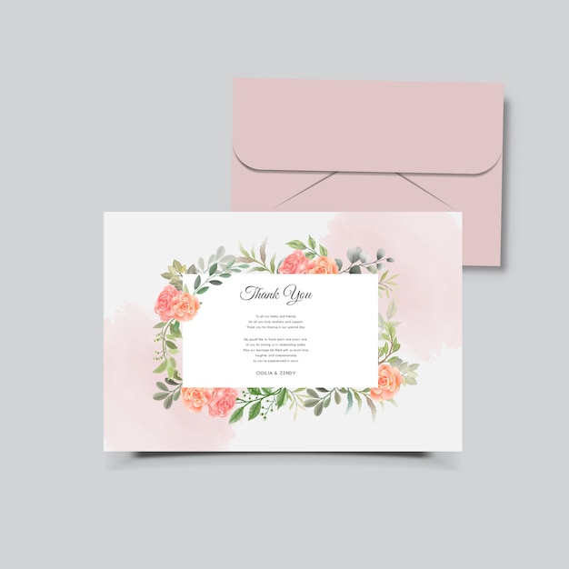 Beautiful floral wedding invitation card