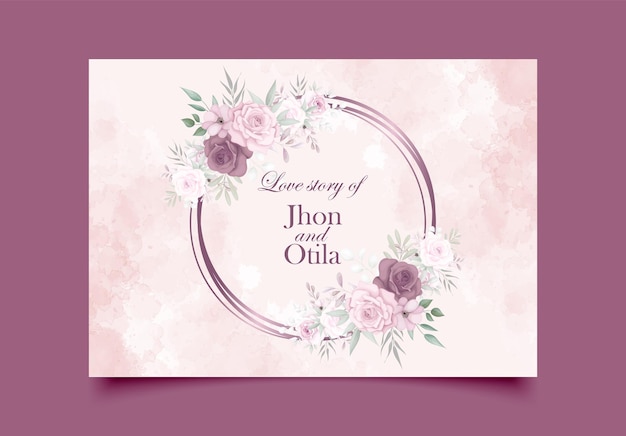 Beautiful Floral Wedding Invitation Card