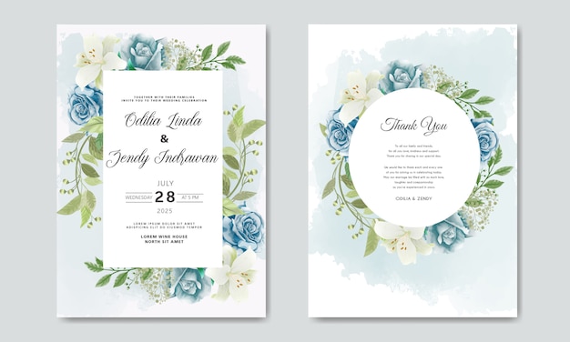 Vector beautiful floral wedding invitation