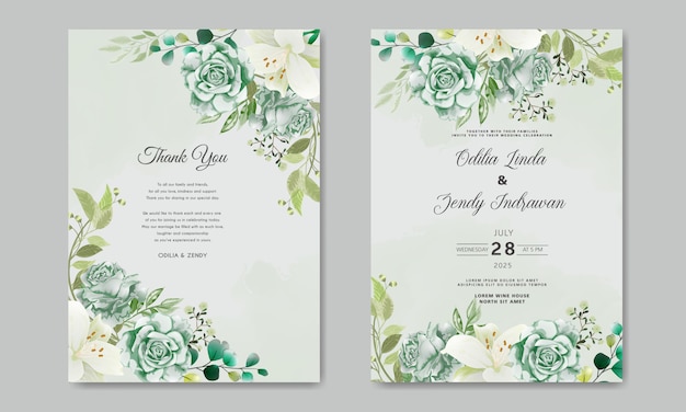 Beautiful Floral Wedding invitation 