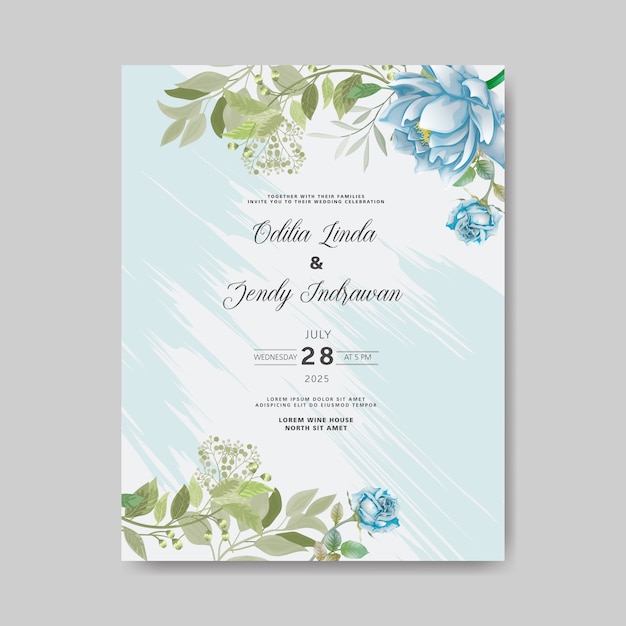 Beautiful floral wedding invitation