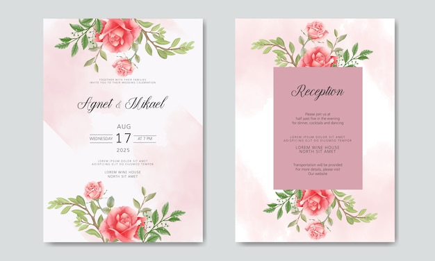 Beautiful Floral Wedding invitation 