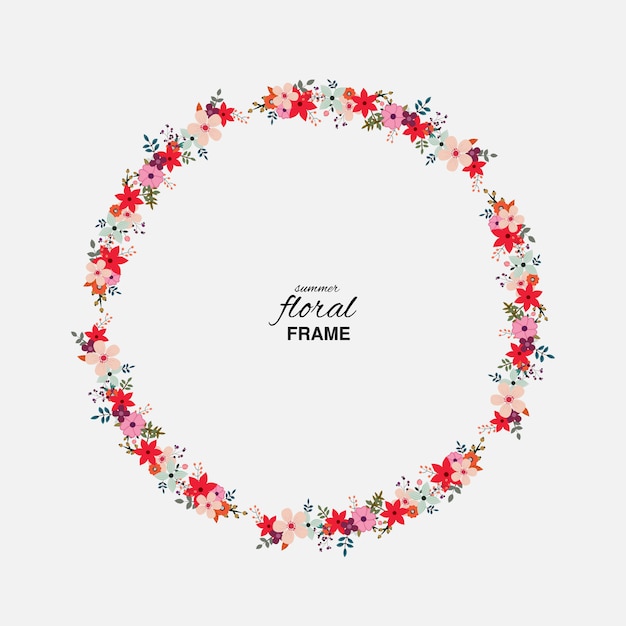 Vector beautiful floral wreath background