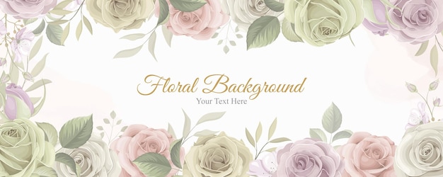 Beautiful flower banner with soft color