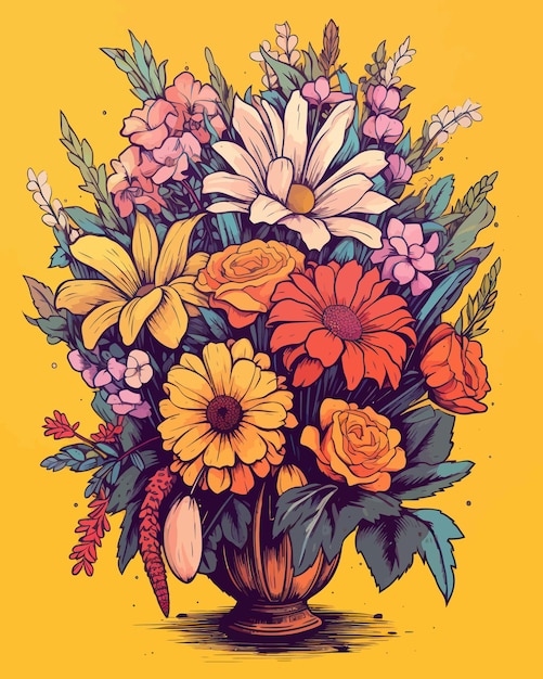 Premium Vector | Beautiful flower bouquet vector illustration of ...