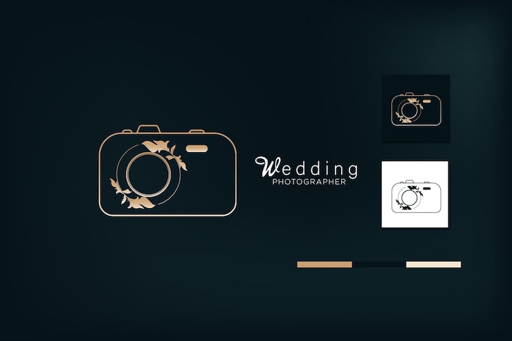Vector beautiful flower and camera symbol logo