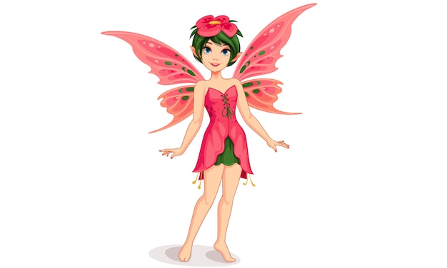 Vector beautiful flower fairy