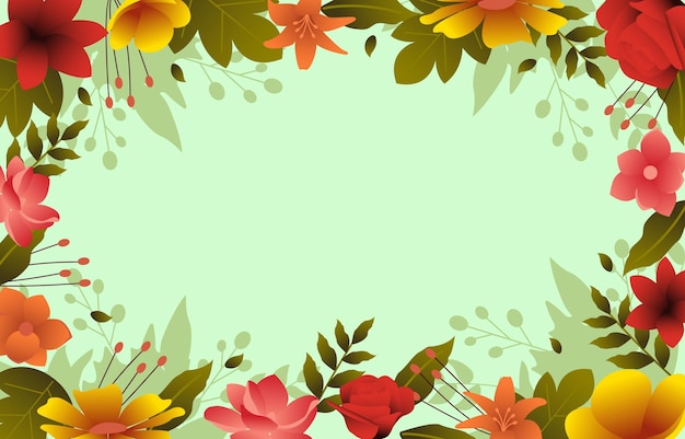 Beautiful Flower Floral Summer Autumn Border Background