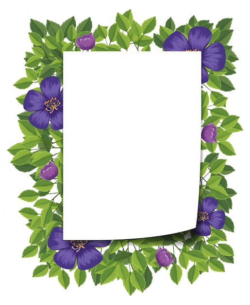 Beautiful flower frame template